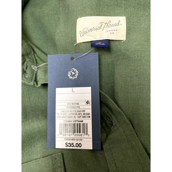 Universal Thread Olive Green Dolman Sleeve Belted Dress -  Sz. Large (NWT) - Picture 6 of 7